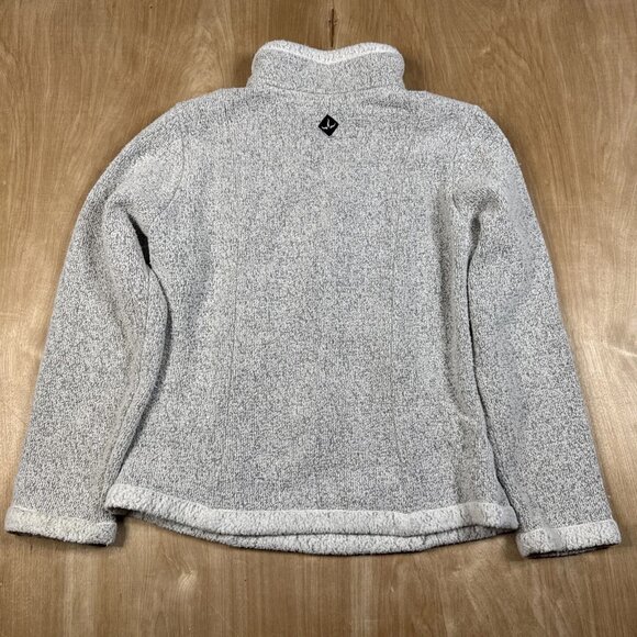 Prana Women’s White/Gray Long Sleeve 1/4 Zip Pullover Fleece Jacket Size Small - Picture 5 of 6
